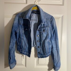 Women’s crop jean jacket size small from Express